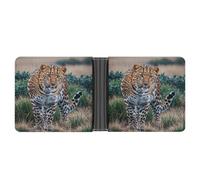 FekiLoot Striped Leopard Wallet Slim Leather Bifold Wallet Extra Capacity Wallets with Multiple Card Slots Men Billfold