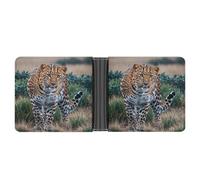 FekiLoot Striped Leopard Wallet Slim PU Bifold Design Wallet with Multiple Card Slots Wallets Extra Capacity Pocket Wallets