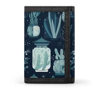 FekiLoot Succulent Plants And Cactus Wallet for Men Slim Minimalist Trifold Wallet with ID Window And Credit Card Holder