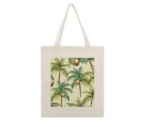 FekiLoot Summer Coconut Tree Canvas Tote Bag Reusable Grocery Shopping Bag Large Capacity Grocery Bags Lightweight Cloth Bags Shoulder Handbag for Women Beach Travel Shop Daily Essentials