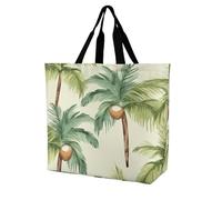 FekiLoot Summer Coconut Tree Tote Bag for Women Reusable Grocery Bags Cute Personalized Shoulder Shopping Bag Lightweight Cute Beach Bag for Work Travel Grocery