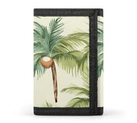 FekiLoot Summer Coconut Tree Wallet Men's Trifold Wallet Extra Capacity Credit Card Holder Cards Purse Front Pocket