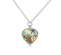 FekiLoot Summer Hawaiian Urn Necklace for Ashes Heart Cremation Jewelry Memorial Keepsake Pendant Locket Ash Holder Memory Jewelry for Women Men to Hold Ashes of Loved Ones