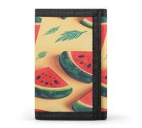FekiLoot Summer Watermelon Wallet for Men Slim Minimalist Trifold Wallet with ID Window And Credit Card Holder