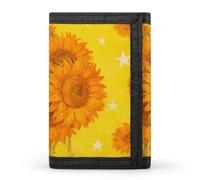 FekiLoot Sunflower Star Pattern Slim Wallet Trifold Wallet Credit Card Holder Wallets Stylish Money Clip for Men Women