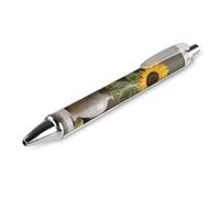 FekiLoot Sunflower Still Life Ballpoint Pens Retractable Ball Point Pens Smooth-Flowing Black Ink 0.5mm Writing Pen Black Ink Pen for Men Women 1 PCS