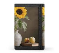 FekiLoot Sunflower Still Life Slim Wallet Trifold Wallet Credit Card Holder Wallets Stylish Money Clip for Men Women