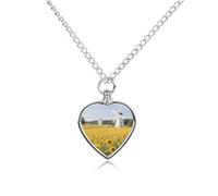 FekiLoot Sunflower Windmill Field Urn Necklaces for Ashes Personalized Human Pet Cremation Jewelry Keepsake Locket Heart Pendant with Filling Kit Memorial Gift for Dog Cat Lover Women Men