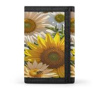 FekiLoot Sunflowers Daisy Rose Flowers Wallet Slim Trifold Wallets with Multiple Card Slots Credit Card Holder Pocket Coin Purse