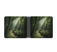 FekiLoot Sunlight Through The Grove Leather Wallet Double-Sided Different Images Bifold Wallet Ultra Strong Stitching Slim Wallets