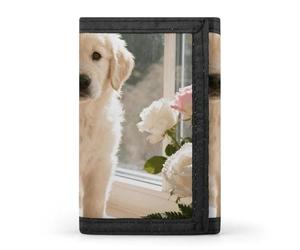FekiLoot Sunny Windowsill Dog Slim Wallet Trifold Wallet Credit Card Holder Wallets Stylish Money Clip for Men Women