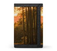 FekiLoot Sunset Bamboo Grove Slim Wallet Trifold Wallet Credit Card Holder Wallets Stylish Money Clip for Men Women