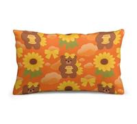FekiLoot Sunset Bear Sunflower Throw Pillow Covers 8"x12" Decorative Couch Pillow Covers with Hidden Zipper Soft Plush Pillowcase Lumbar Pillows Cover for Living Room Couch Bed Home Decor