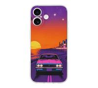 FekiLoot Sunset Highway by The Sea for iPhone 17 Case Full Camera Protection TPU Slim Shockproof with Anti-Fingerprint Phone Cover Transparent