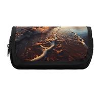 FekiLoot Sunset View on The Beach Shore Pencil Case Portable Zipper Large Capacity Pencil Bag Handheld Multi Function Portable Pencil Pouch Organizer for Family Office Supplies