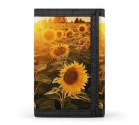 FekiLoot Sunshine Sunflower Field Trifold Wallet Slim Minimalist Front Pocket Men's Passcase Wallet Credit Card Holder