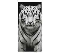 FekiLoot Super Soft Towel for Bathroom, Absorbant Black and White Tiger Towels for Unisex, Compact Quick Dry Hand Towel for Daily Use, Gym, Travel, Camping, Sport, Yoga, SPA, Fitness