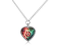 FekiLoot Supernova Remnant Urn Necklaces for Ashes Personalized Human Pet Cremation Jewelry Keepsake Locket Heart Pendant with Filling Kit Memorial Gift for Dog Cat Lover Women Men