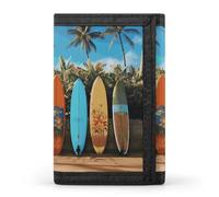 FekiLoot Surf's Up Surfboard Trifold Wallet Slim Minimalist Front Pocket Men's Passcase Wallet Credit Card Holder