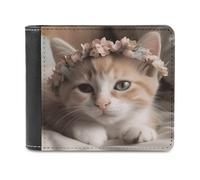 FekiLoot Sweet Animals Cute Cat PU Leather Wallet Bifold Wallet Front Pocket Wallets Fashion Purse Slim Billfold Credit Card Holder