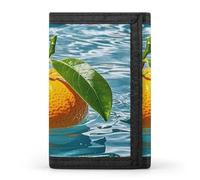 FekiLoot Swimming Orange Wallet Slim Trifold Wallets with Multiple Card Slots Credit Card Holder Pocket Coin Purse