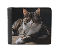 FekiLoot Tabby Cat Wallet Fashionable Slim Leather Wallet with Multiple Card Slots And Hidden Compartments Wallets