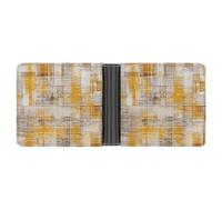 FekiLoot Taupe And Yellow Leather Wallet Double-Sided Different Images Bifold Wallet Ultra Strong Stitching Slim Wallets