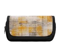 FekiLoot Taupe And Yellow Pencil Case Office Pencil Box Large Capacity Pencil Box Pouch Holder Double Zipper Pencil Case Use to Organize Desktop And Plan Space Home Office