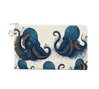 FekiLoot Tentacles Octopus Coin Purse,Travel Portable Keychain Wallet Canvas Coin Wallets Mini Zipper Tool Bag Lightweight Change Purse