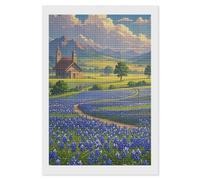 FekiLoot Texas Bluebonnets Scenery Diamond Painting Kits for Adults Full Drill Diamond Dots Art for Beginners DIY 5d Square Gem Diamond Pictures Art Kits Crafts Home Wall Decoration Gift 8"x12"