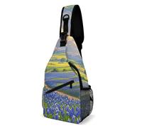 FekiLoot Texas Bluebonnets Scenery Sling Bag Men Crossbody Bags Women Shoulder Backpack Daypack Chest Bag for Travel Outdoor