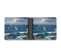 FekiLoot The Deep Blue Sea Wallet Slim PU Bifold Design Wallet with Multiple Card Slots Wallets Extra Capacity Pocket Wallets