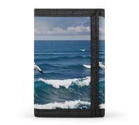 FekiLoot The Deep Blue Sea Wallet Slim Trifold Wallets with Multiple Card Slots Credit Card Holder Pocket Coin Purse