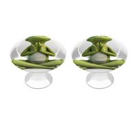 FekiLoot The Funny Frog Doing Yoga Cabinet Knobs for Kitchen Ornament, Round Zinc Decorative Drawer Pulls for Cabinets Trendy, Dresser Drawers Pulls Bathroom Dresser Knob with Screw
