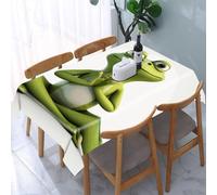 FekiLoot The Funny Frog Doing Yoga Tablecloth for Kitchen, Rectangle Table Cover for Wedding, Personalized Protective Covers for Tables, Reusable Table Cloths for Restaurant, Camping, Picnic 60"x86"