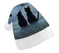 FekiLoot The Moon at Night 2.Christmas Hat Cap with Plush Trim Warm Xmas Hats Headwear for Winter Holiday Party Supply