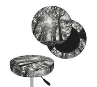FekiLoot The Oak Tree Round Bar Stool Covers Stretch Washable Bar Stool Covers Dustproof Slipcover Bar Chair Covers with Elastic Band for Bar Kitchen Living Room Decor 12 Inch