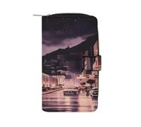 FekiLoot The Old Hollywood Wallet Large Capacity Travel Double Fold Wallets Portable Zipper Leather Purse for Women Men