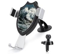 FekiLoot The Sea Waves Car Phone Mount for Dashboard/Vent/Windshield Auto-Clamping Gravity Sensor Truck Stand Cradle 90° Rotation Phone Holder Fits 4-6" Phones
