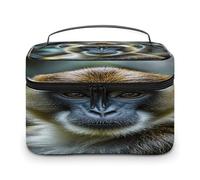 FekiLoot The Silent Monkey Makeup Bag Large Capacity Travel Cosmetic Bag Lightweight Hand-held Toiletry Bags Portable Cosmetic Pouch Cute Make Up Pouch for Women