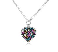 FekiLoot There Is A Letter Pattern Custom Ashes Necklace Personalized Pet Urn Hair Cremation Souvenir Necklace Memorial Keepsake Holder Pendant Heart Jewelry for Ashes Gift for Dog Loss