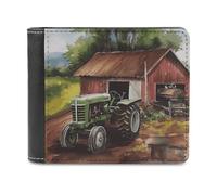 FekiLoot Tractor on The Farm PU Leather Wallet Bifold Wallet Front Pocket Wallets Fashion Purse Slim Billfold Credit Card Holder