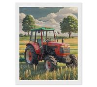 FekiLoot Tractor Theme Diamond Painting Kits for Adults Full Drill Diamond Dots Art for Beginners DIY 5d Round Gem Diamond Pictures Art Kits Crafts Home Wall Decoration Gift 16"x20"