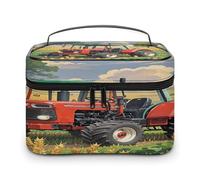 FekiLoot Tractor Theme Makeup Bag Large Capacity Travel Cosmetic Bag Lightweight Hand-held Toiletry Bags Portable Cosmetic Pouch Cute Make Up Pouch for Women