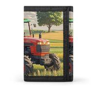 FekiLoot Tractor Theme Trifold Wallet Slim Credit Card Holder Stylish Trifold Billfold Minimalist Front Pocket Friendly Purses