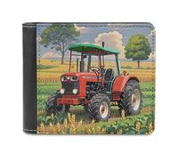 FekiLoot Tractor Theme Wallet Large Capacity Slim Bifold Wallet with Multiple Card Slots PU Leather Men Purse