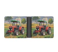 FekiLoot Tractor Theme Wallet Slim PU Bifold Design Wallet with Multiple Card Slots Wallets Extra Capacity Pocket Wallets