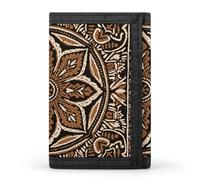 FekiLoot Traditional Batik Patterns Slim Wallet Trifold Wallet Credit Card Holder Wallets Stylish Money Clip for Men Women