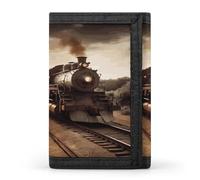 FekiLoot Train And Railway Wallet for Men Slim Minimalist Trifold Wallet with ID Window And Credit Card Holder