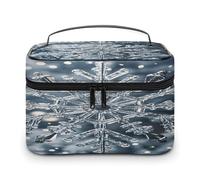 FekiLoot Transparent Snowflake Makeup Bag Large Capacity Travel Cosmetic Bag Lightweight Hand-held Toiletry Bags Portable Cosmetic Pouch Cute Make Up Pouch for Women